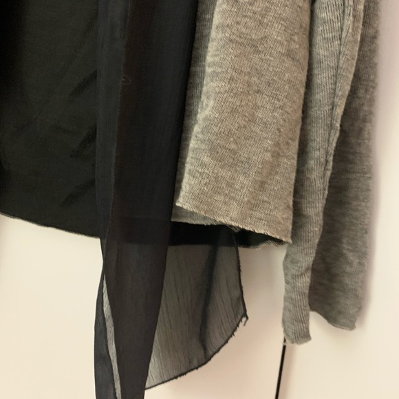 Grey Cardigan With Black Chiffon Lining - Picture 4 of 7